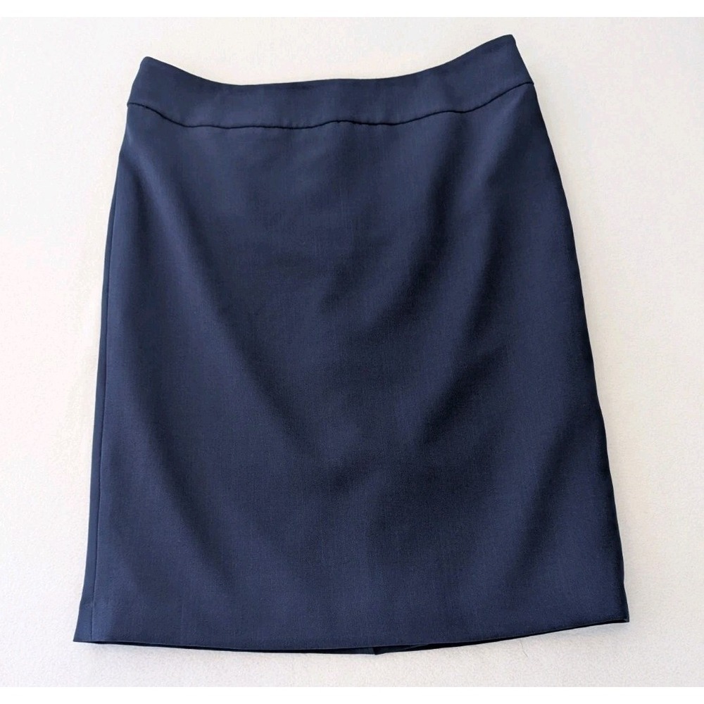 Kasper Lined Pencil Dark Blue Women's 10 Back Slit Length 25" Career Dressy